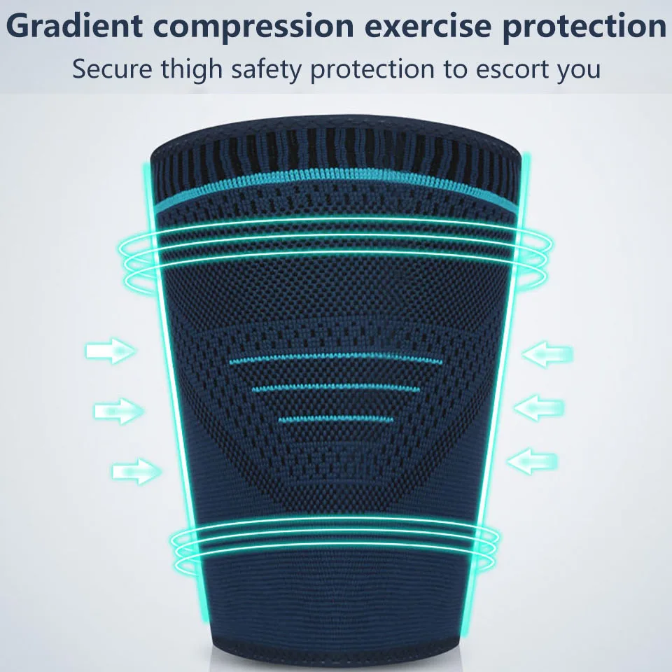 1Pcs Sports Thigh Protectors Knitted Prevent Muscle Strain Compression Thigh Pads Outdoor Running Basketball Leg Wraps Men Women