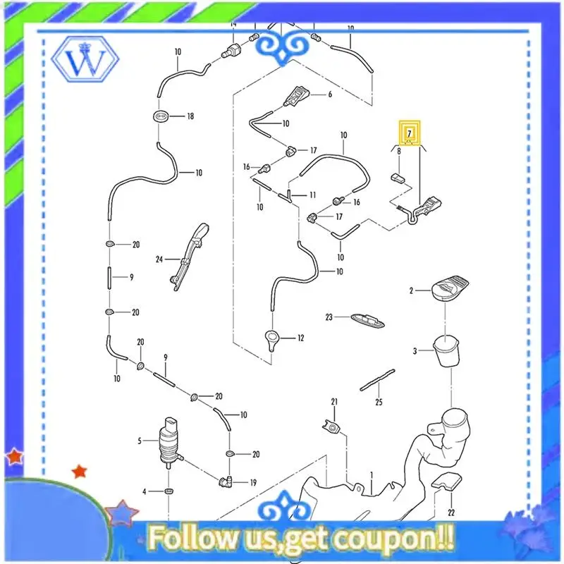 

M46K-2PCS Car Heated Windshield Washer Spray Nozzle For Bora MK4 Golf MK4 Passat B5 Beetle Skoda Rapid SEAT 6E0955986B Accessori