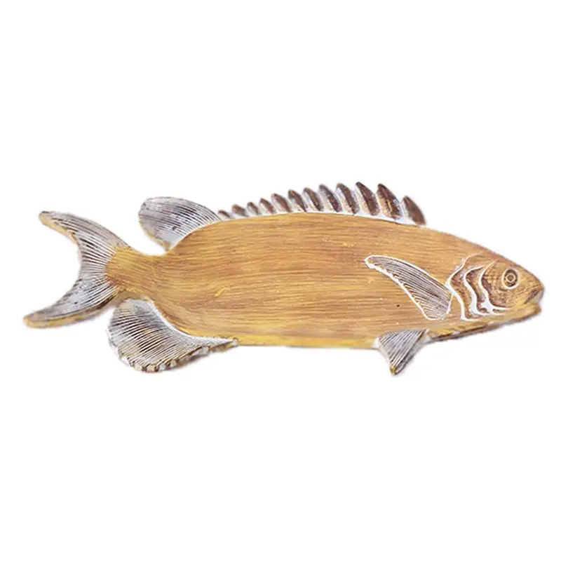 A53Q-Vintage Style Resin Fish Shaped Jewelry Tray,Ring Dish, Antique Trinket Key Holder Decorative Tray For Display Organizer