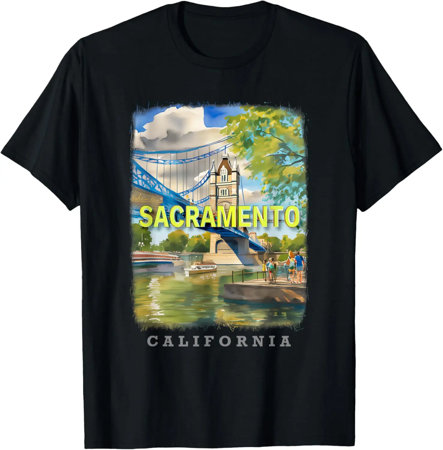 

Sacramento California CA Riverfront Charm SD646 T-Shirt