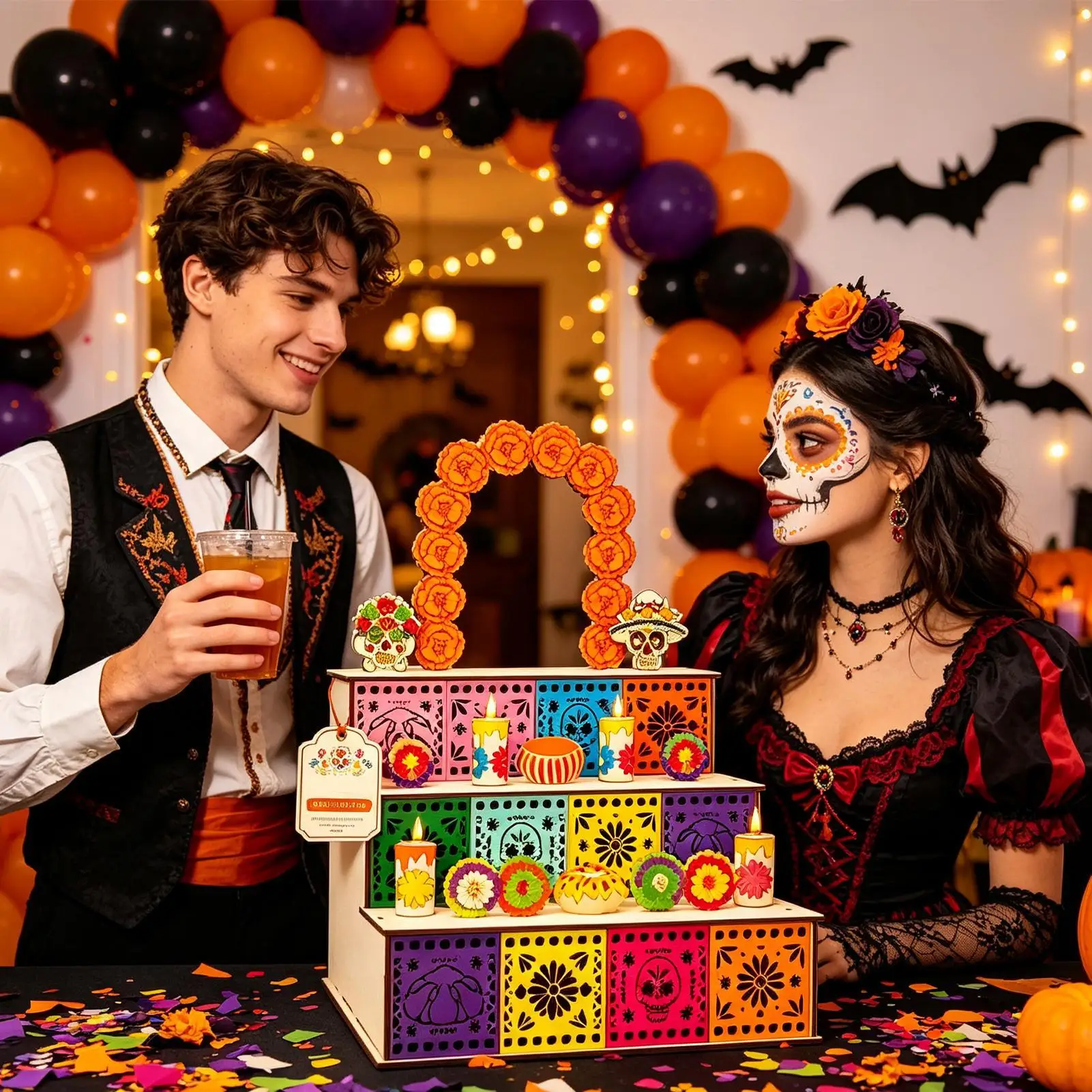 Day of the Dead Altar Kit Wooden Seasonal Decoration Day of the Dead Decorations for Buddhists Practitioners