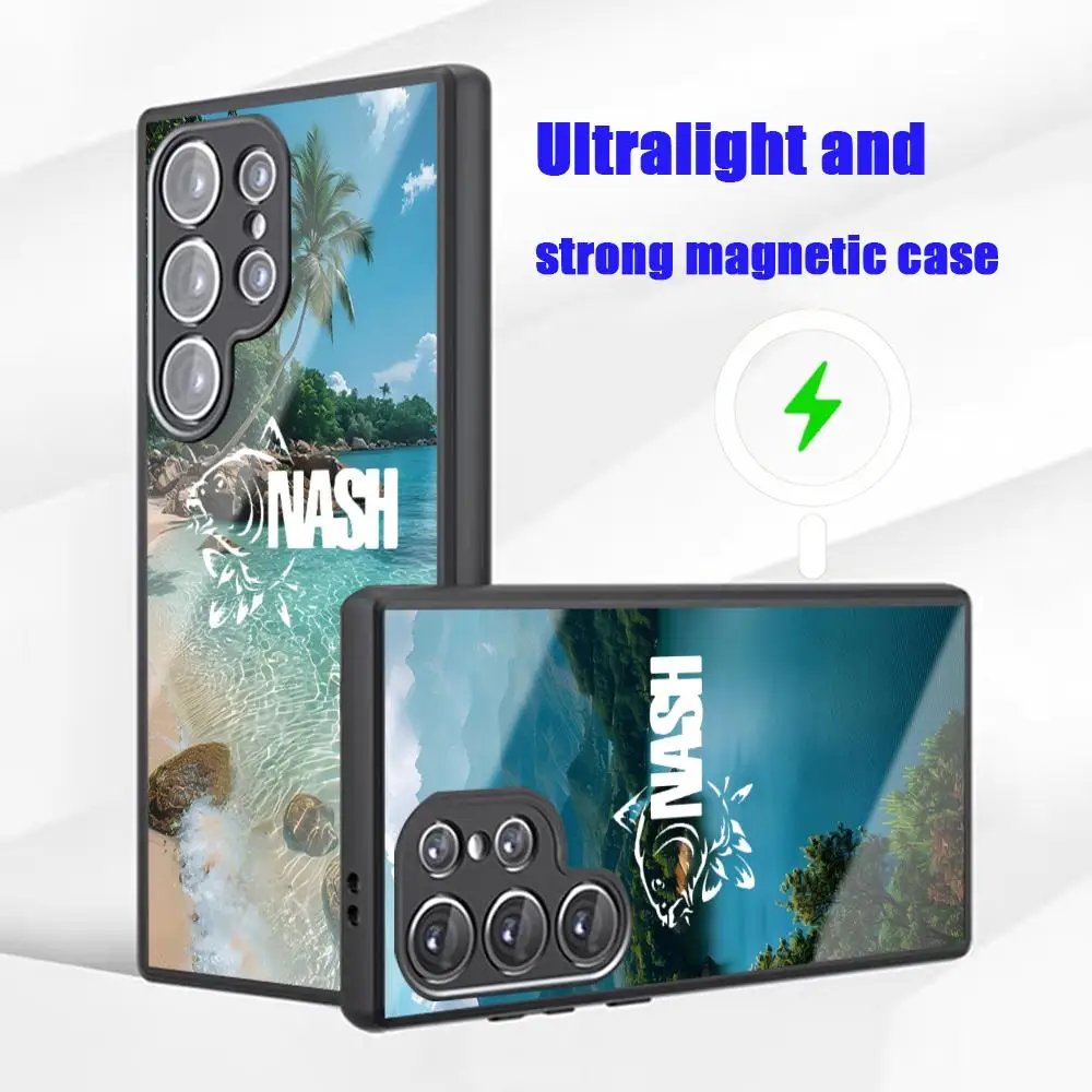 Fashion N-nashES Fishing Brand Phone Case For Samsung S26 S25 S24 S23 S22 S21 S20 Plus Ultra Fold A Glass Magnetic Case