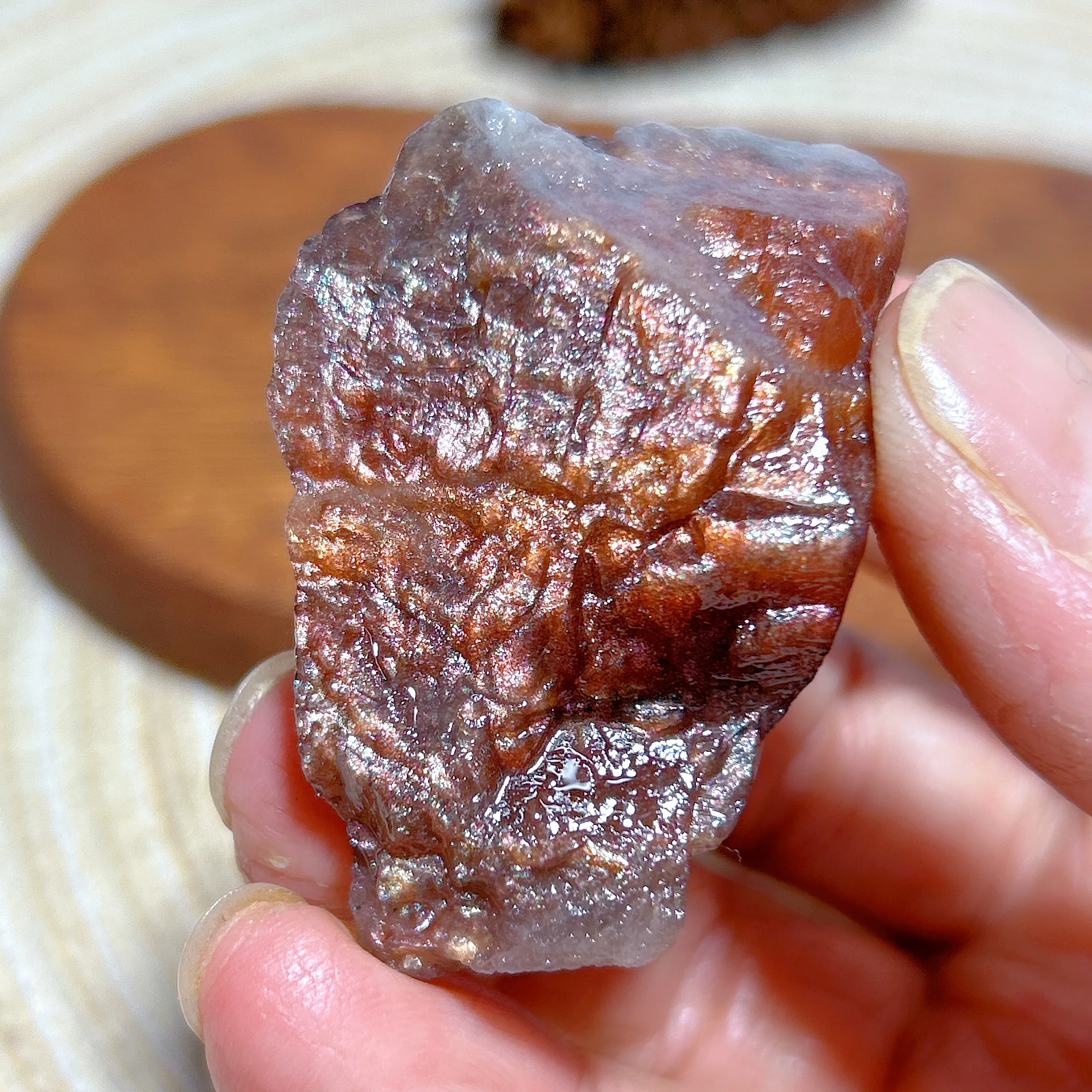 Natural Crystals Black Galen With Copper Sunstone Rainbow Flashy Raw Stone Specimen Reiki Home Decorations Mineral Energy Gift view 3