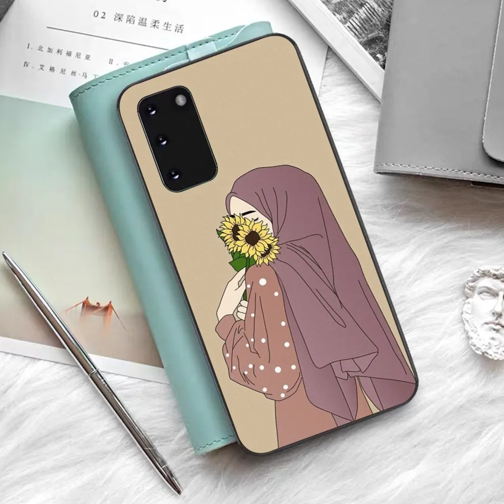 Muslim Arabic Hijab Girl Phone Case For Samsung S 9 10 20 21 22 23 30 23plus lite Ultra FE S10lite Fundas