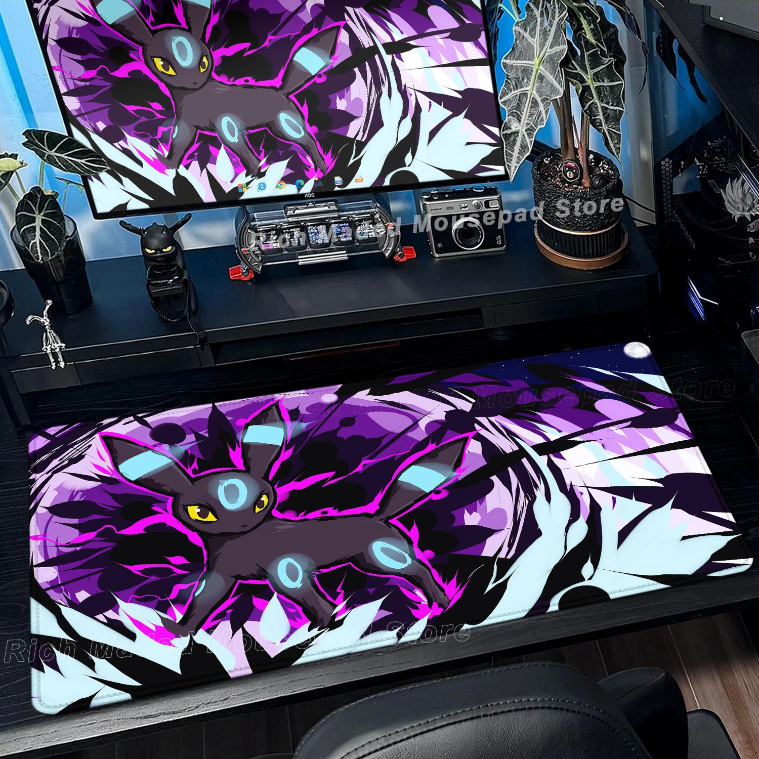 Game Card Pad Gaming Carpet Anime Keyboard Pad Pokemon Eevee Mousepad Gamer Mouse Pads Laptop Extended Desk Mat PC Cabinet Rug