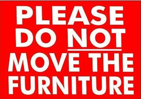 Unoopler Please Do Not Move The Furniture Metal Sign  Notice Pub Bar Restaurant Plaque-aluminum