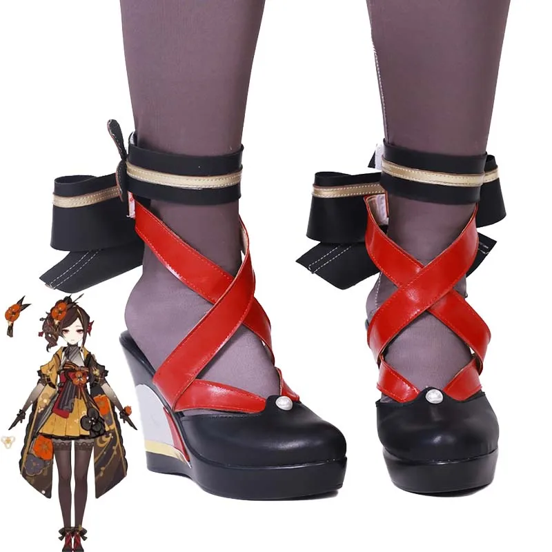 Chiori Cosplay Costumes Jeu Genshin Chaussures, Fontaine Couturière, Anime Py Play, Carnaval Party Strap Sandals