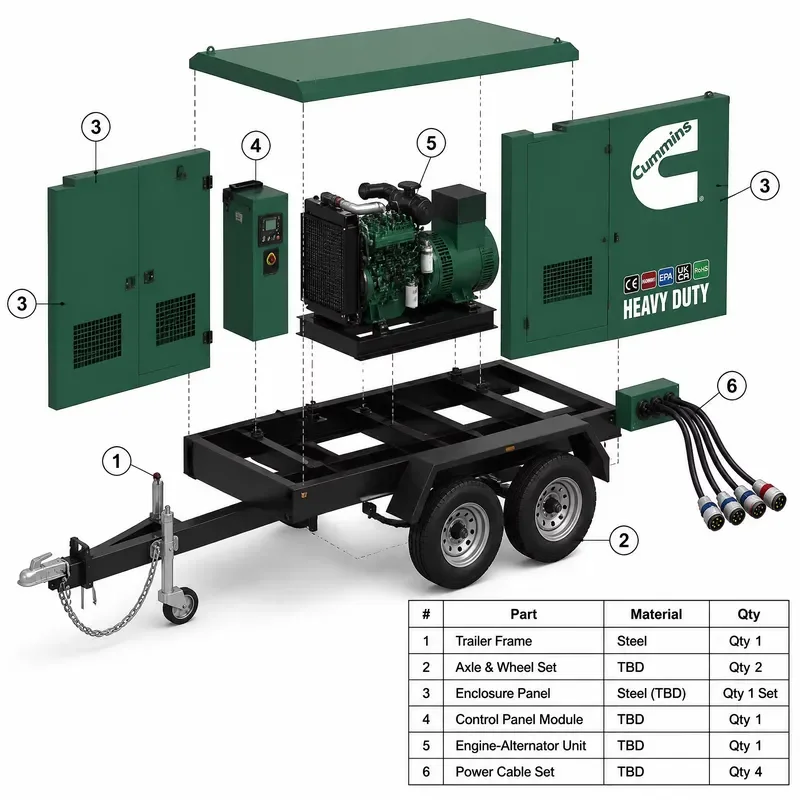75kva Generator 480V 60HZ Denyo Type Super Silent Water-cooled 60 kw Stamford Alternator ATS