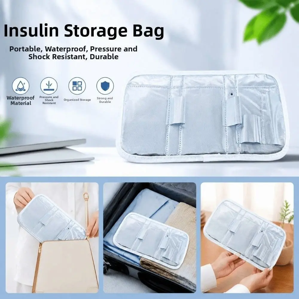 

Practical Aluminum Foil Insulin Cooling Bag Foldable Portable Insulin Carry Case Lightweight Protective Insulin Cooler Travel