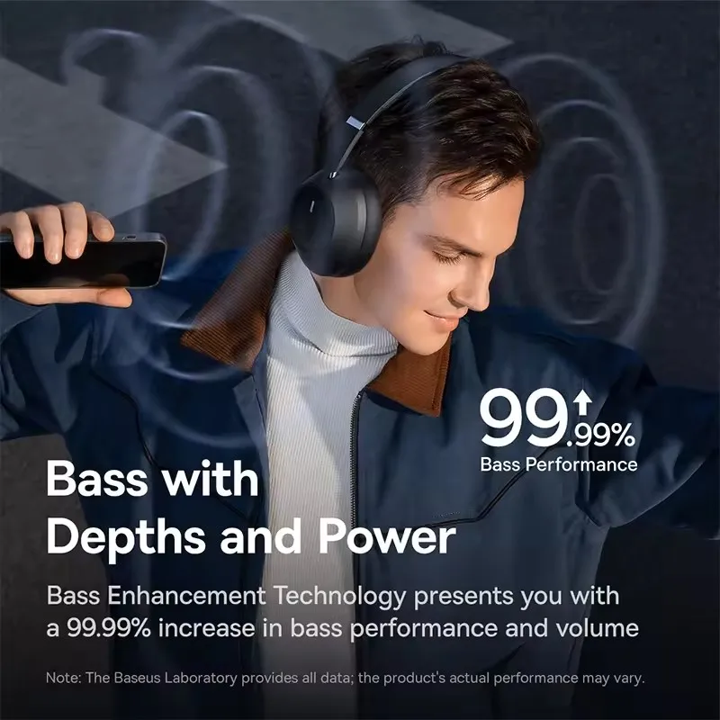 Bass 30 Max Wireless Headset Bluetooth 5.3 Over Headphones Bass-Enhancing 40mm Diaphragm Ultra Low Latency Earphones 50H