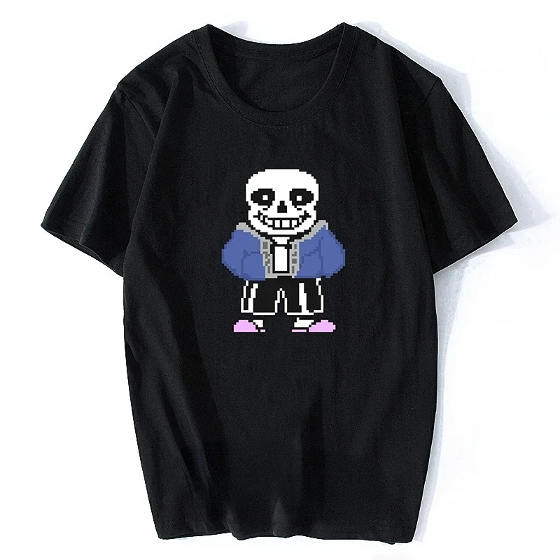 لعبة Undertale تي شيرت الجمجمة الأخ Sans & البردي مطبوعة تي شيرت تي شيرت قصير الأكمام تيز س الرقبة الرجال/الذكور الصيف القمم