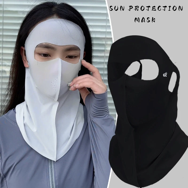

Outdoor Sport Sunscreen Mask Women Traceless Mask Ice Silk Anti-UV Facemask Summer Cycling Sun Protection Breathable Thin