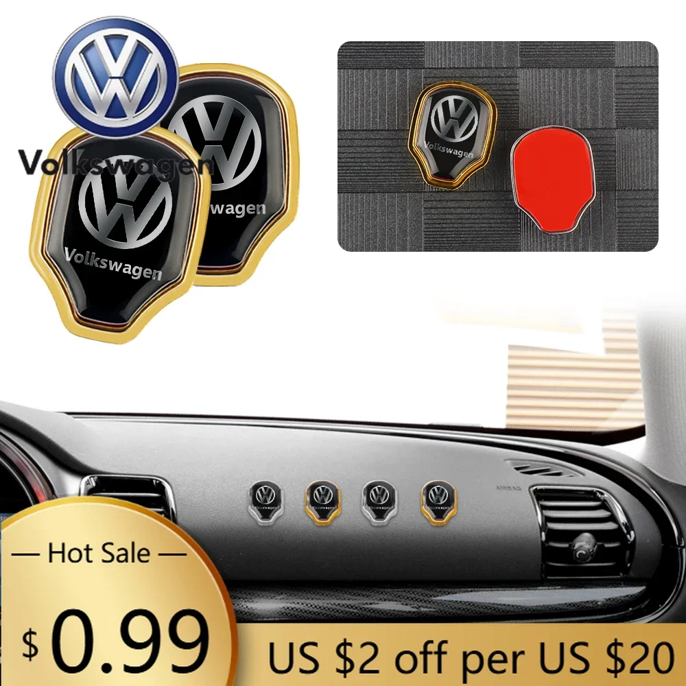 

For VOLKSWAGEN VW For Volkswagen VW R GTI Golf Polo Touareg Tiguan Passat CC GTD1/2 pcs 3D Metal Car Interior Storage Hooks Stic