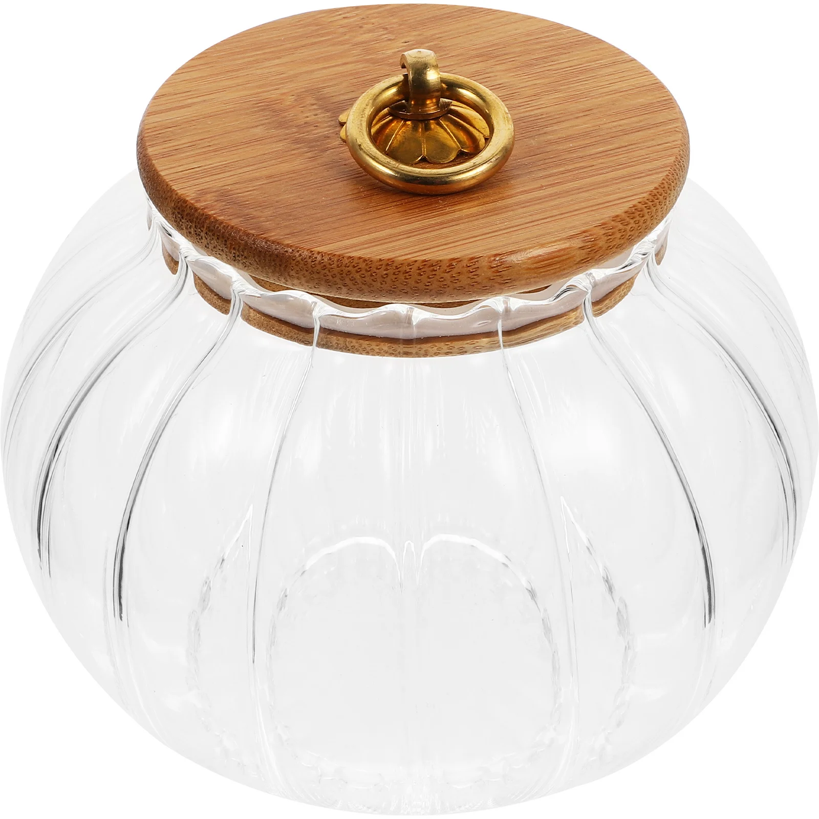 

Pumpkin Shape Glass Storage Jar Airtight Sealed Lid Clear Multipurpose Coffee Bean Canister Food Storage Glass Sealed Jar