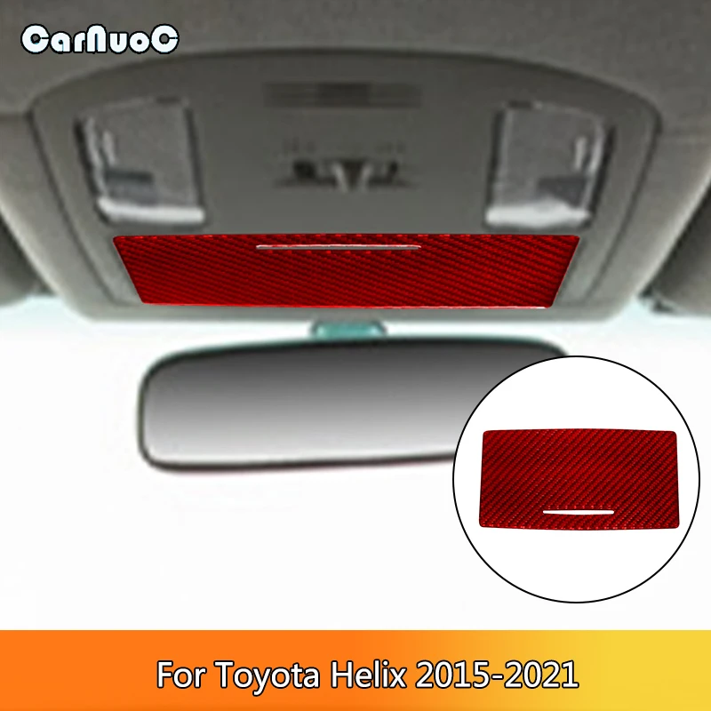 

1Pcs Roof Reading Light Inner Frame Carbon Red Fiber Interior Stickers For Toyota Hilux 2015-2021 Car Interior Accessories