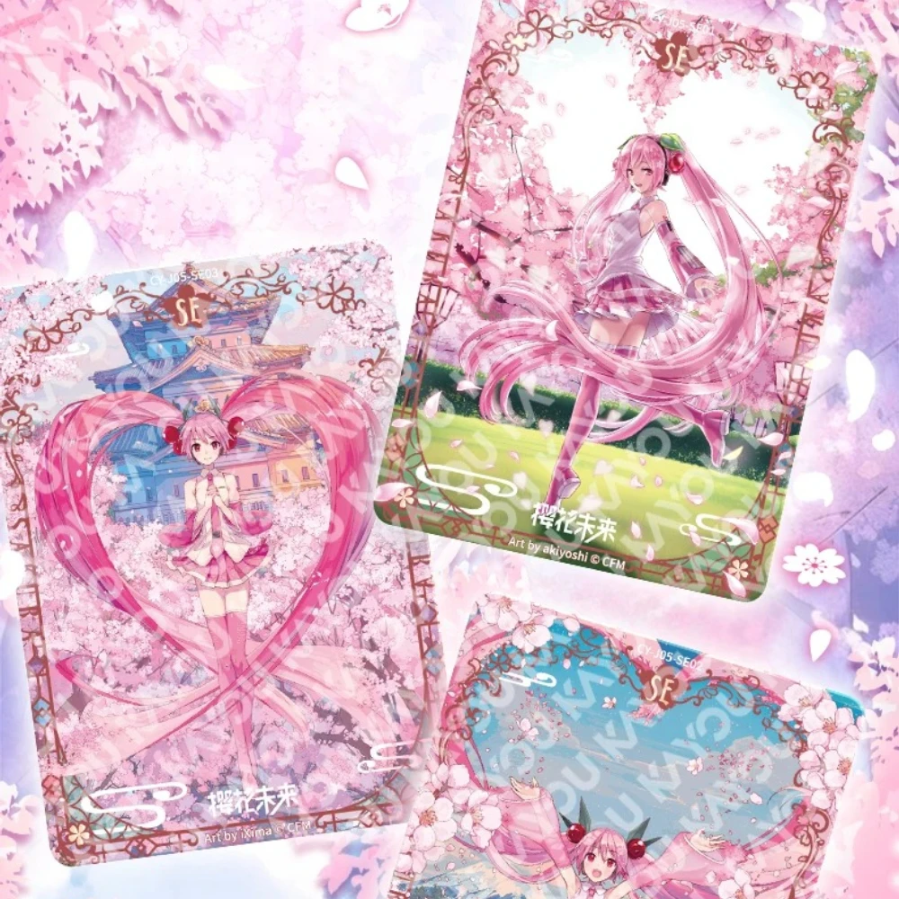 KAYOU Official Hatsune Miku Card Sakura Poetry Series First Sight Bag Cherry Blossom Snow SE Anime Collectible Cards Toy Gifts