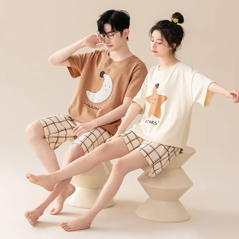 Sleepwear Couple Summer New Thin Home Loose Simple Affordable Skinny High Quality Soft Comfortable Cool Temperament Good Match