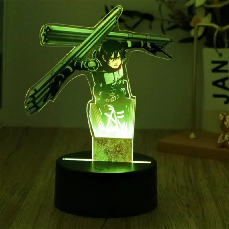 Anime Figures 3D Lamps Attack on Titan LED Night Light Cartoon Children Gifts 7 Colors Smart Touch USB Lamp Bedroom Decoration