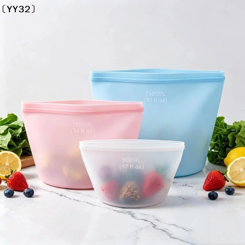 1Pcs Airtight Leakproof Food Grade Freezer Bag Reusable Silicone Storage Bags For Meat Veggie Marinating & Lunch〔YY32〕