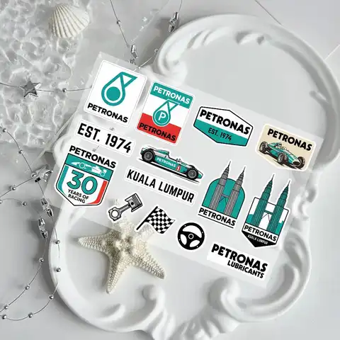 For PETRONAS Motorcycle Reflective Stickers Waterproof Decals For Helmet Scooter Fuel Tank Toolbox Racing