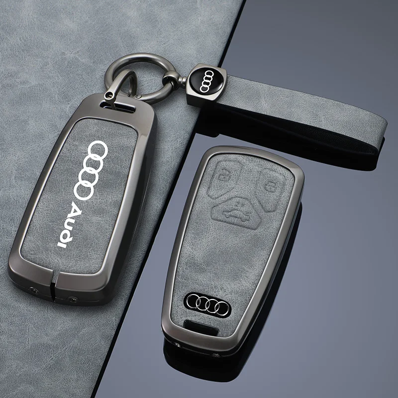 

Zinc Alloy Car Key Cover Protection Case For Audi A1 A3 A4 A5 A6 A7 A8 B9 Quattro Q3 Q5 Q7 TT TTS 8S 2009-2017 Auto Accessories