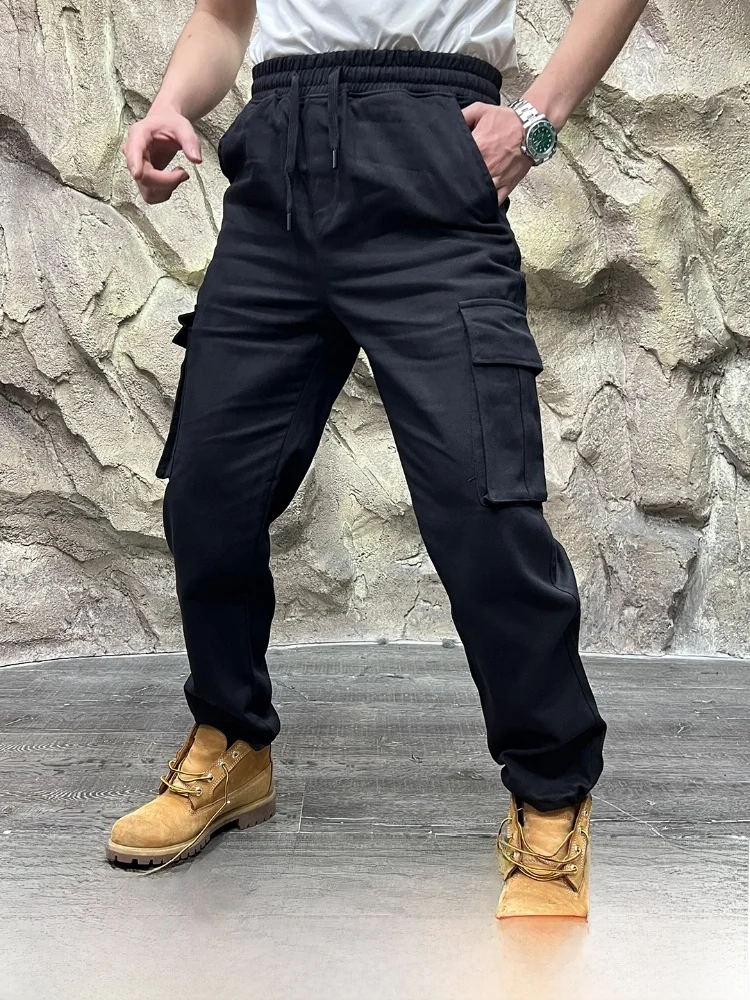 

Line 3D Workwear Cut Cotton Casual Pants Men's Multi-ket New Autumn 2025 Straight Leg Waed Casual Trousers