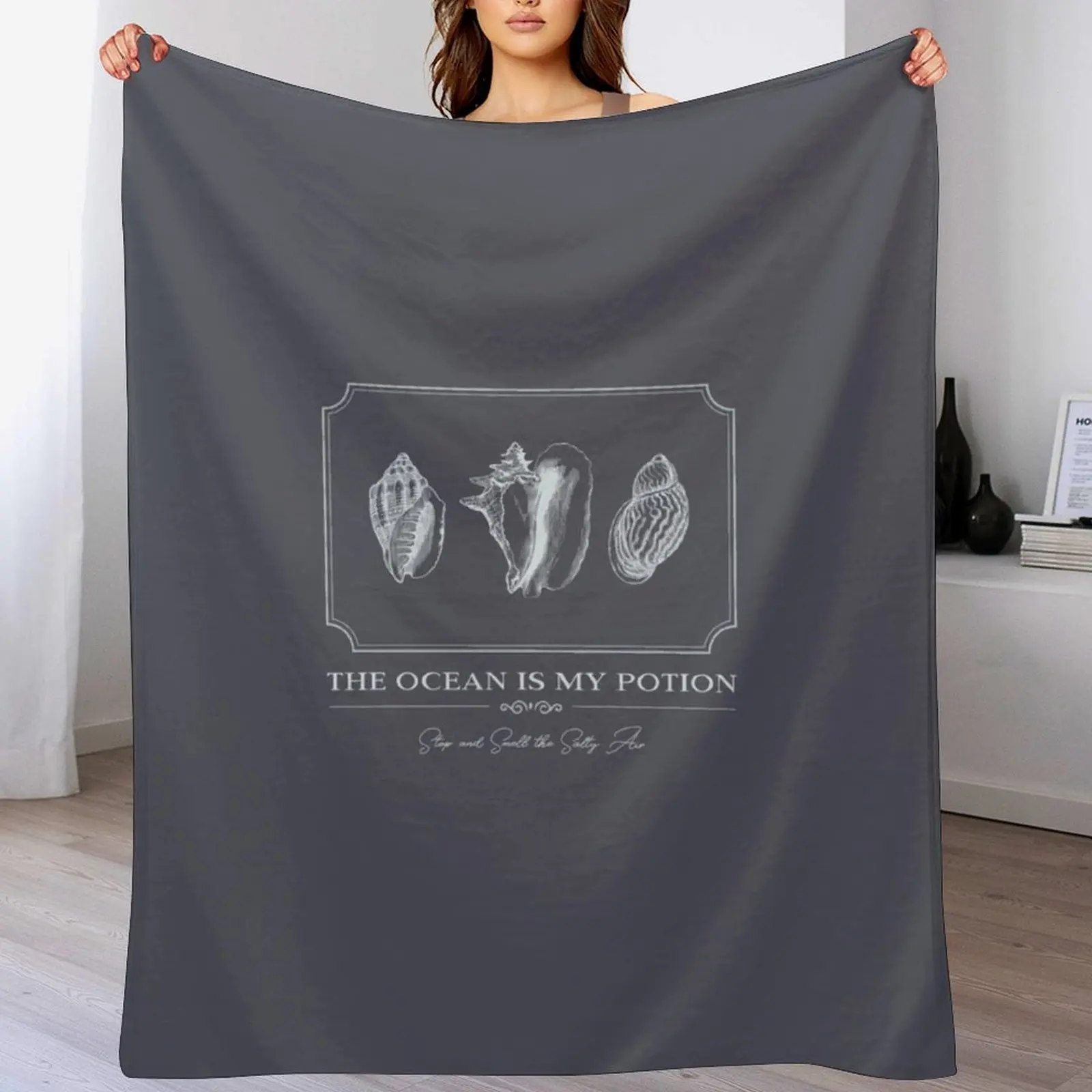 

~ SEA SHELL FOSSIL - The Ocean Is My Potion ~ Essential T Shirt Throw Blanket Thin Soft Blanket for Summer Night Sleeping