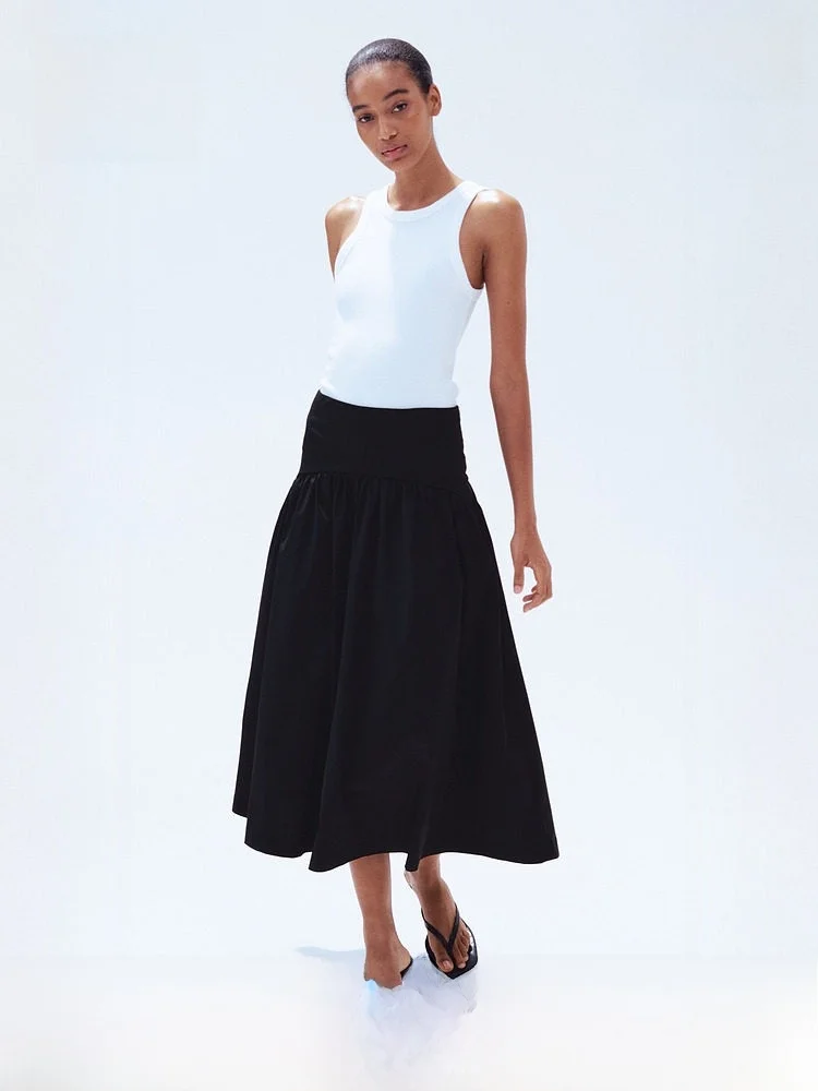 

Женская юбка миди с высокой талией, расклешенная, эластичная, H&M, модель 27408, модная, весна-лето 2025