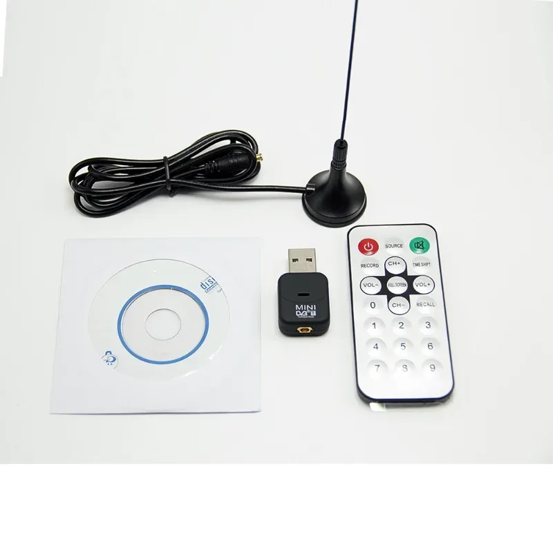 MINI USB DVB-T USB 2.0 Digital Terrestrial TV Receiver Tuner Stick Dongle with Antenna Remote Control For Laptop PC