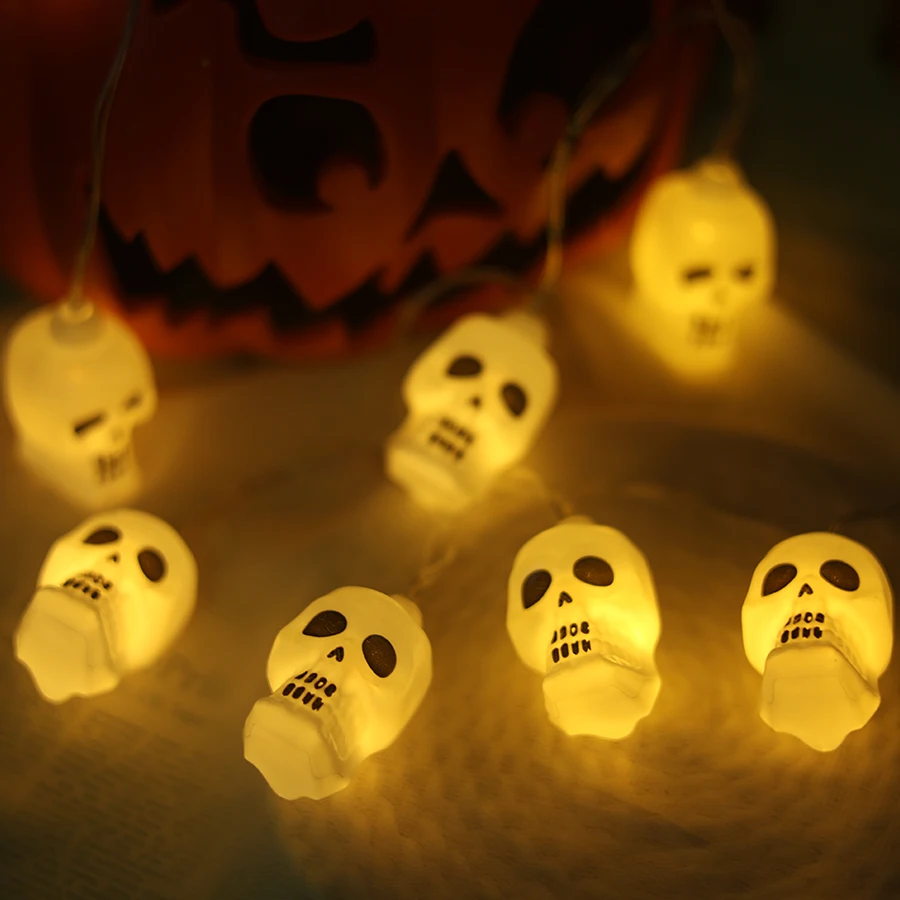 Cross border LED Skull Light String Halloween Decorative Colorful Lights Ghost Festival Dance Party Decoration String Lights