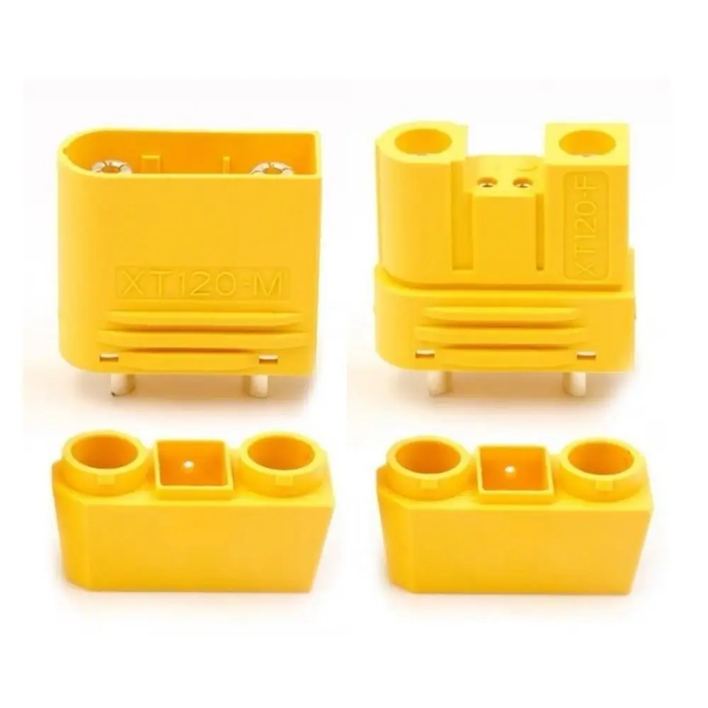 Gold-Plated XT120(2+2) Charging Plug 2+2 Pin Layout with Signal Pin Solder Wire Connector 60A High Current RC Model Parts