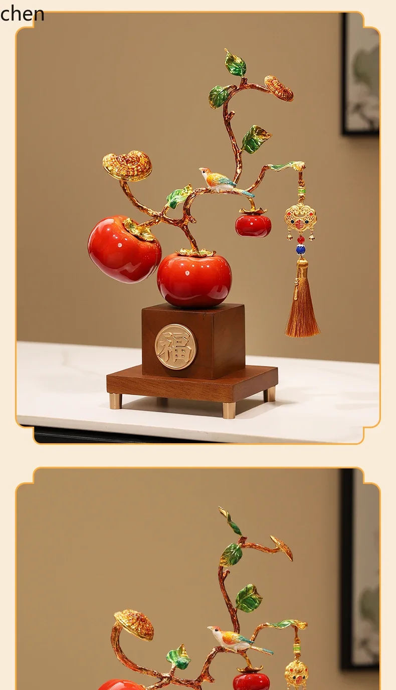 DSACeramic Ornament Lucky Persimmon Announcement Living Room TV Cabinet Wine Cabinet Decoration
