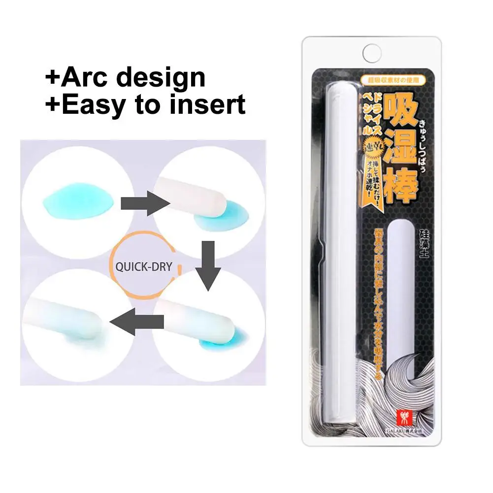 Palo de limpieza y secado de juguetes sexuales: varilla absorbente de diatomita para secado rápido, previene la humedad y el molde, fácil mantenimiento para juguetes sexuales