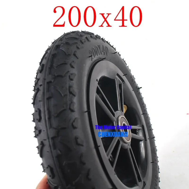 New Tire and Wheel Hub 200X40 with A Bent Angle Valve Stem Electric Bicycle Tyre  Scooter Motorcycle