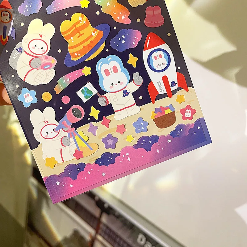 เกาหลีนําเข้าต้นฉบับ BONITO Kawaii กระต่าย Travel In Space สติกเกอร์กระดาษ Scrapbooking DIY วารสารเครื่องเขียนสติกเกอร์ของขวัญ