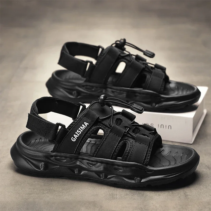 شقة عادية عدم الانزلاق التجفيف السريع الذكور أحذية الشاطئ الرجال الصنادل في الهواء الطلق المشي لمسافات طويلة المشي تنفس موضة كبيرة الحجم 44 جديد #3