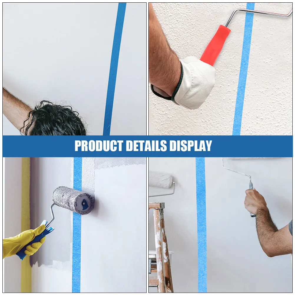 

6 рулонов сверхпрочной бумажной малярной ленты для покраски кузова автомобиля, краев стен, DIY-проектов, с превосходной адгезией, адаптирующейся к изгибам, для нанесения краски