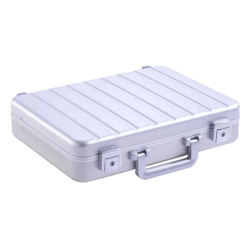 Luxury aluminum metal hard shell briefcase breathable waterproof laptop bag