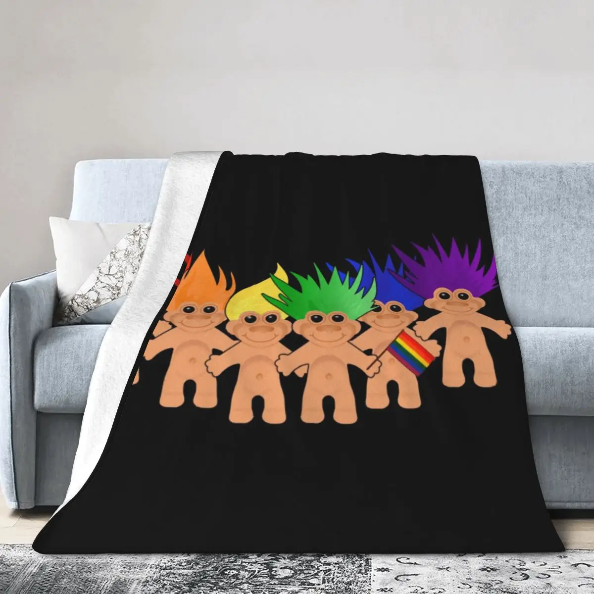 Trolls For The Trolls! Blanket Soft Warm Flannel Throw Blanket Cover for Bed Living room Picnic Travel Home Couch