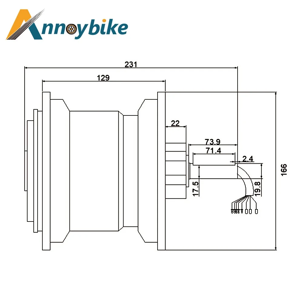 Electric Hub Motor 13 inch 48-72V 2000W 60H 50N.m13x6.50-6 Scooter ATV UTV Motor Wheel  Bicycle Single Shaft
