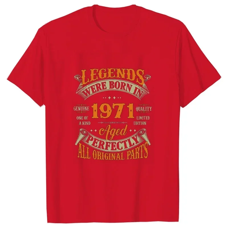 52th Vintage Legends Born in 1971 52 Years Old T Shirts Graphic Harajuku Streetwear Short Sleeve Birthday Gifts Summer T-shirt