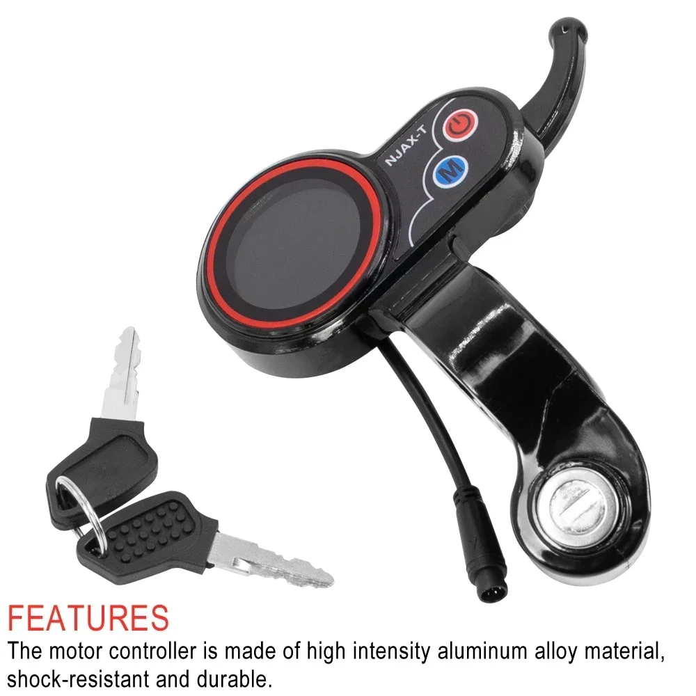 NJAX-T LED عرض خنق أداة عرض جزء ل صفر 8 9 10 8X 10X 11X سكوتر كهربائي 48 فولت 6 دبوس LED عرض مع مفتاح