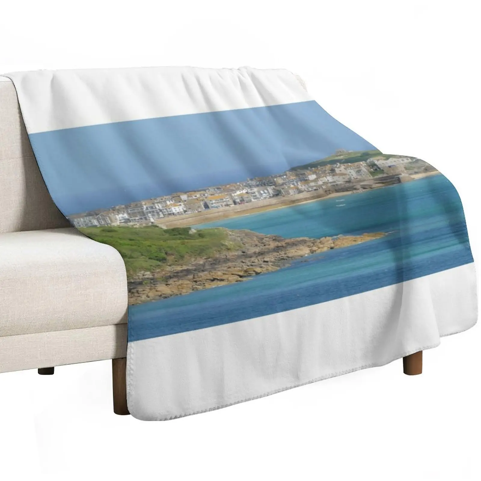 St Ives, Cornwall Throw Blanket Luxury Throw Flannels Decorative Throw sofa bed decorative Furry Blankets