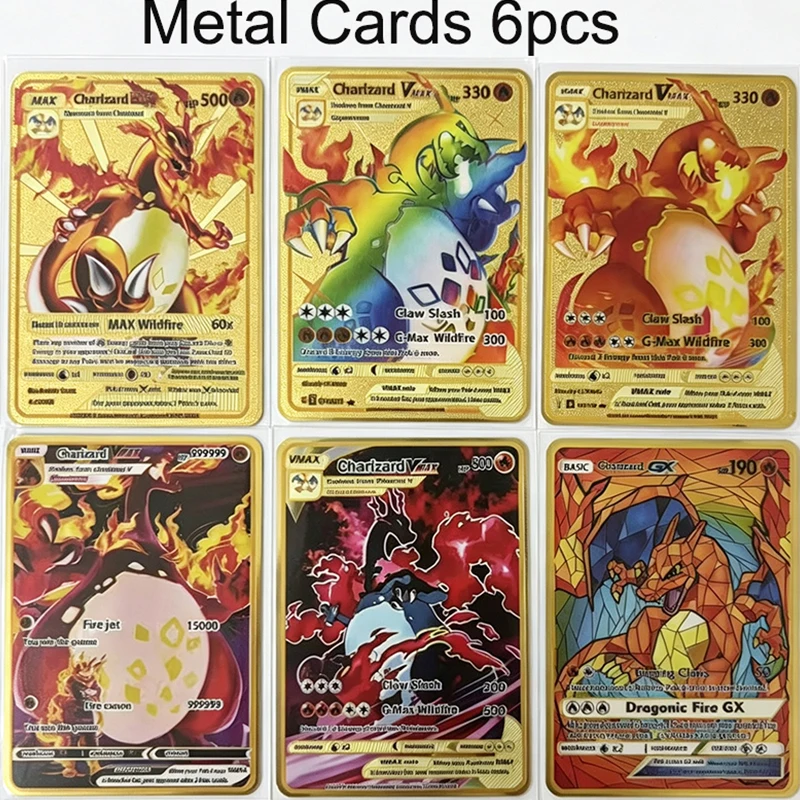 10000 Punkte Metallkarte Arceus Glurak Super Regenbogen-Glurak-Karte Golden English Mewtu Weihnachtsgeschenk – Detail 1