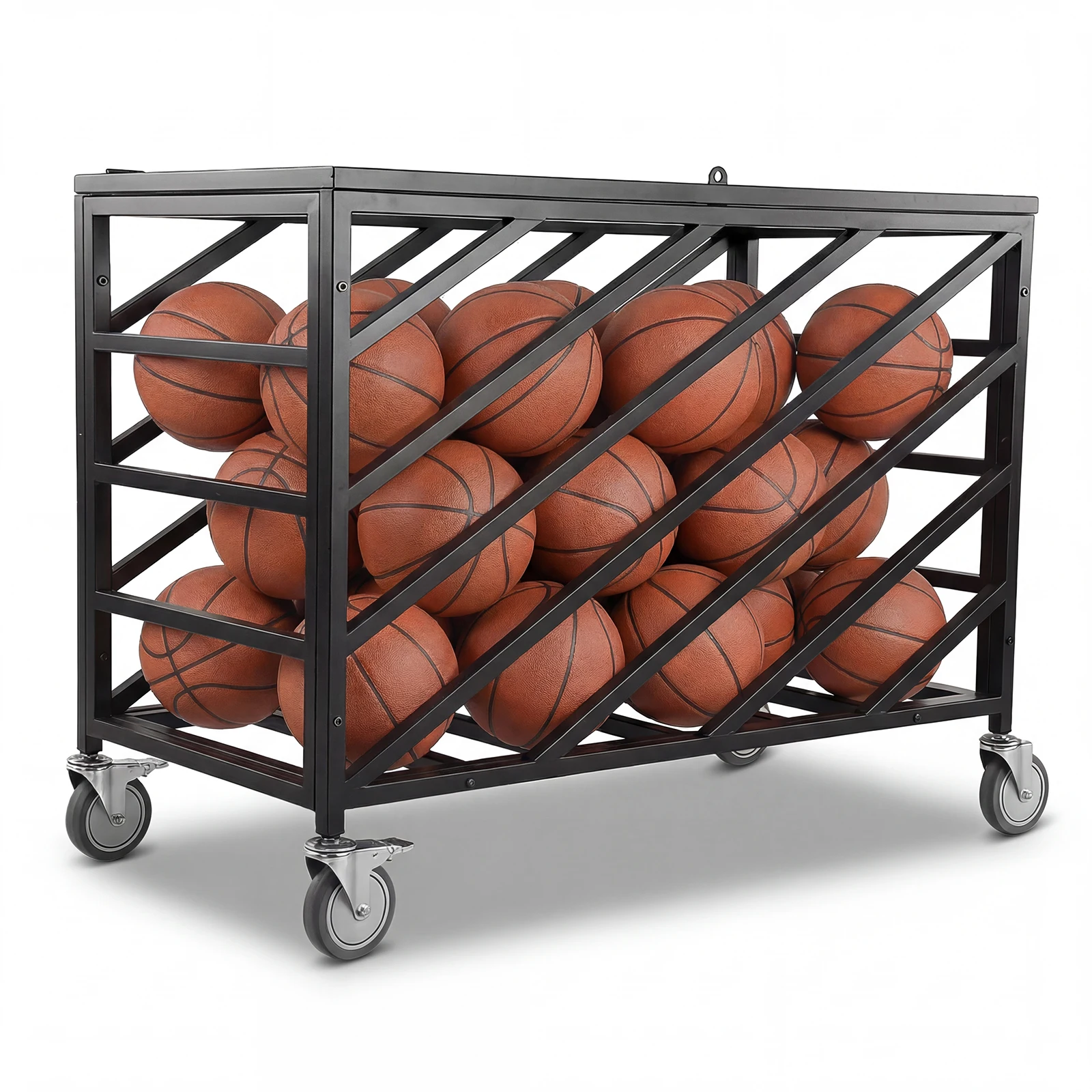 

Ball Storage Locker with Wheels Basketball Storage Bin with Lockable Lid for Gyms Schools Clubs Indoor and Outdoor