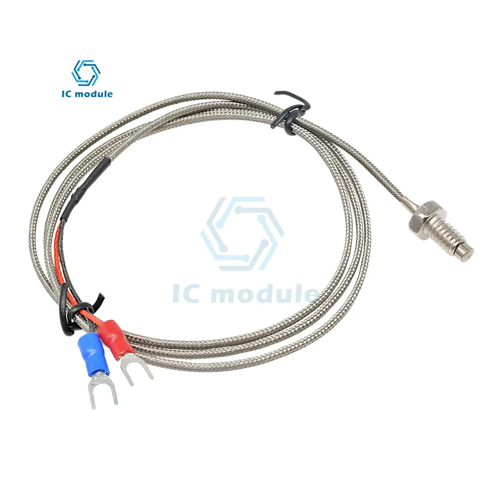 Temperature Sensor Probe 1M 3.3ft K Type Thermocouple Temperature Sensor Probe for Thermograph 0-800°C