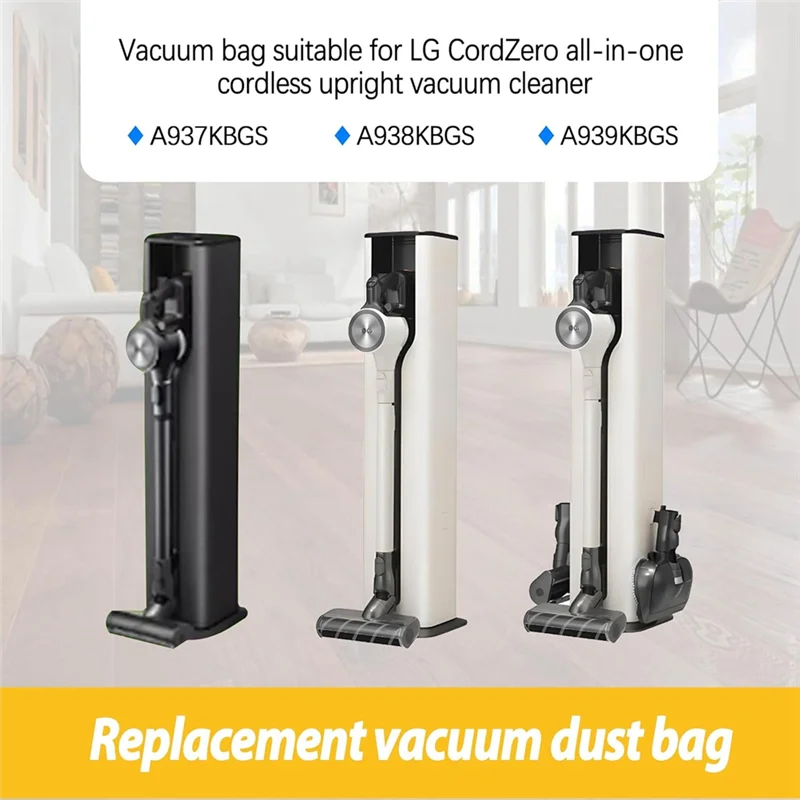 

T99C-12Pcs Vacuum Dust Bag For Cordzero All-In-One Cordless Cleaner A939KBGS A938KBGS A937KGMS A949KTMS Replace Dust Bags