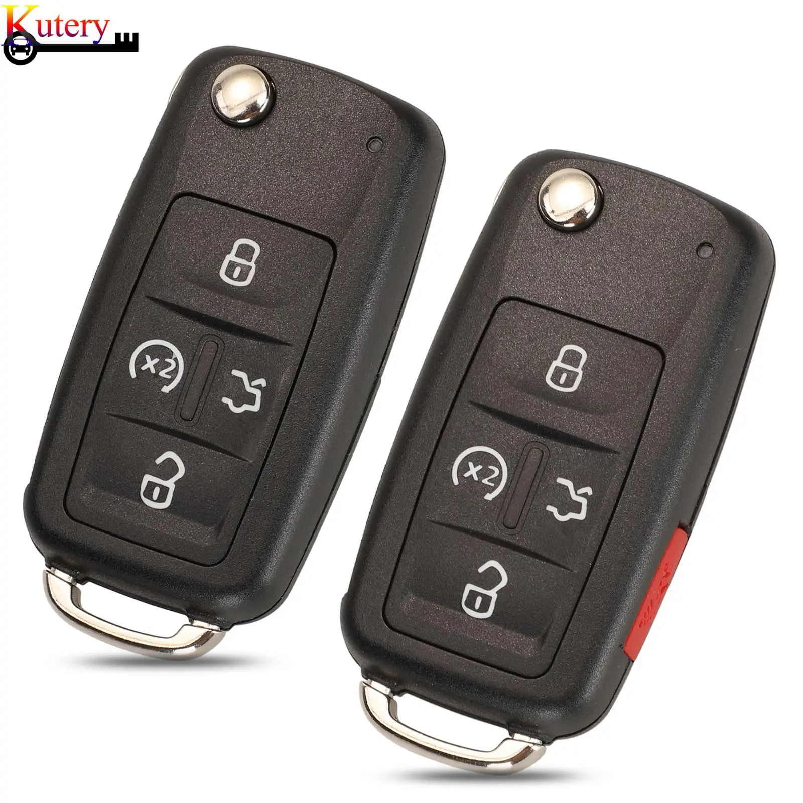 

jingyuqin Folding Car Key Shell For VW Sharan Bora Golf Passat Polo Jetta Touran 4/4+1 Buttons Remote Key Case Cover