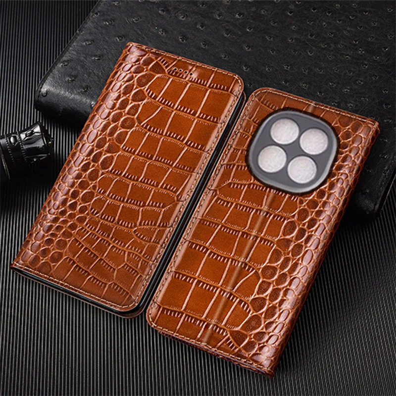 

Crocodile Genuine Leather Flip Case For Redmi Note 12 12S 13 14 14S 15 Pro Plus Turbo 4G 5G Cover Card Cases Scratch Proof