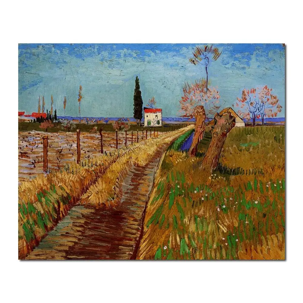 

Canvas Art Hand-painted Vincent Van Gogh Paintings Path Through a Field with Willows Landscape Wall Picture Artwork